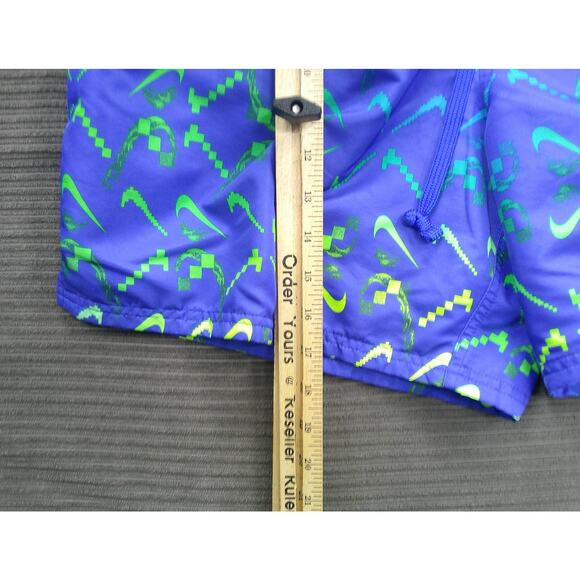 Nike Swim Trunks Shorts Mens XL Blue Green Swoosh Graphic Mesh Lined Drawstring - Picture 5 of 7